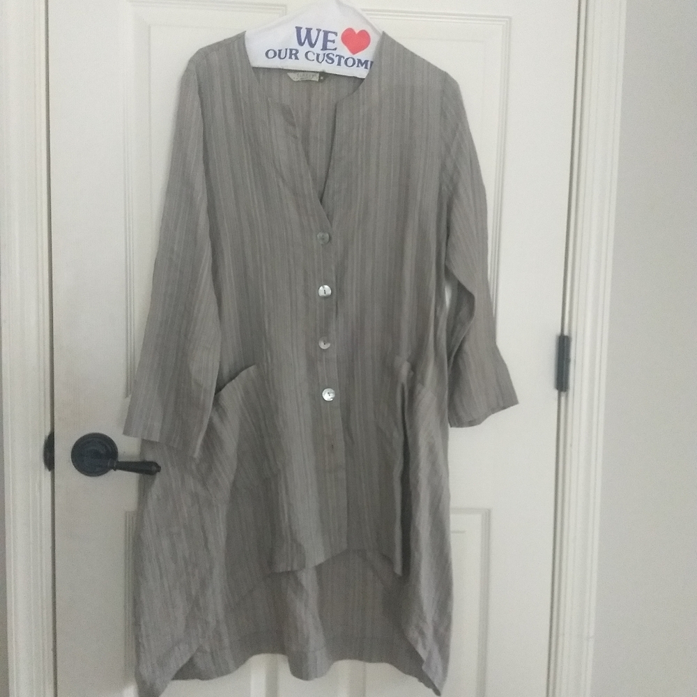 Flowy button down shirt dress